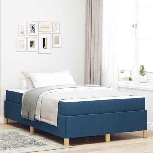 INLIFE Boxspringbett mit Matratze Blau und Weiß 120 x 200 cm Stoff,Möbel,Betten & Zubehör,Betten & Bettgestelle,Blau,43.8 KG,3398933 von INLIFE