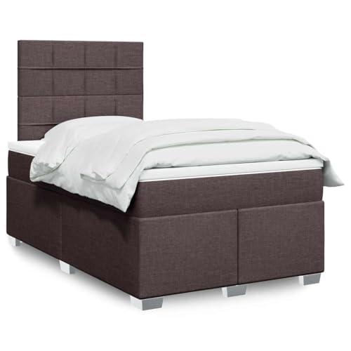 INLIFE Boxspringbett mit Matratze Dunkelbraun 120x200 cm Stoff,Möbel,Betten & Zubehör,Betten & Bettgestelle,Braun,84.48 KG,3292758 von INLIFE