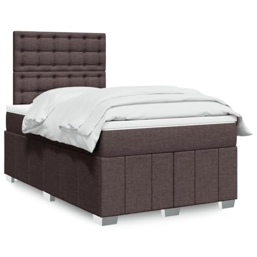 INLIFE Boxspringbett mit Matratze Dunkelbraun 120x200 cm Stoff,Möbel,Betten & Zubehör,Betten & Bettgestelle,Braun,85.23 KG,3293952 von INLIFE