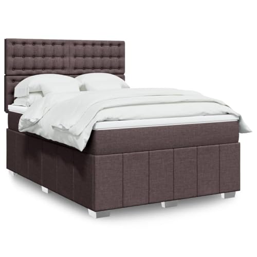 INLIFE Boxspringbett mit Matratze Dunkelbraun 140x200 cm Stoff,Möbel,Betten & Zubehör,Betten & Bettgestelle,Braun,96.92 KG,3294008 von INLIFE