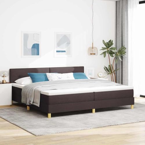INLIFE Boxspringbett mit Matratze Dunkelbraun 200 x 200 cm Stoff,Möbel,Betten & Zubehör,Betten & Bettgestelle,Braun,80.08 KG,3342467 von INLIFE