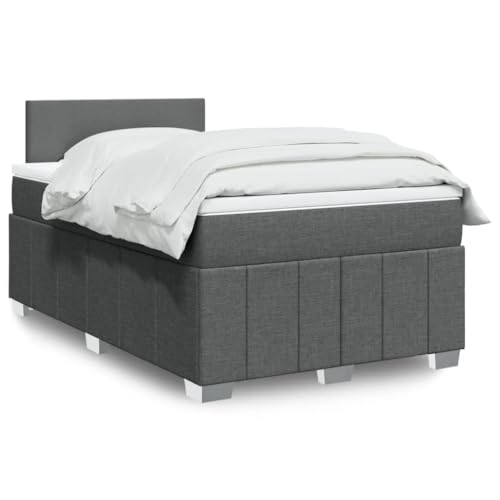 INLIFE Boxspringbett mit Matratze Dunkelgrau 120x190 cm Stoff,Möbel,Betten & Zubehör,Betten & Bettgestelle,Grau,78.95 KG,3287001 von INLIFE