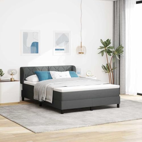 INLIFE Boxspringbett mit Matratze Dunkelgrau 140 x 200 cm Stoff,Möbel,Betten & Zubehör,Betten & Bettgestelle,Dunkelgrau,62.12 KG,3340088 von INLIFE