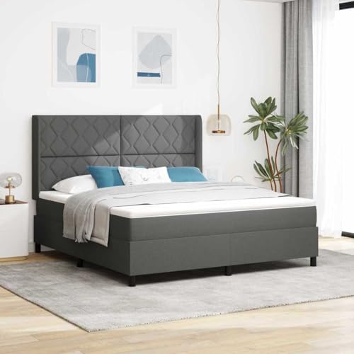 INLIFE Boxspringbett mit Matratze Dunkelgrau 180 x 200 cm Stoff,Möbel,Betten & Zubehör,Betten & Bettgestelle,Grau,86.69 KG,3343582 von INLIFE