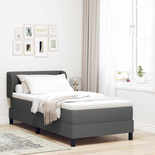 INLIFE Boxspringbett mit Matratze Dunkelgrau 90 x 190 cm Stoff,Möbel,Betten & Zubehör,Betten & Bettgestelle,Dunkelgrau,43.18 KG,3339997 von INLIFE