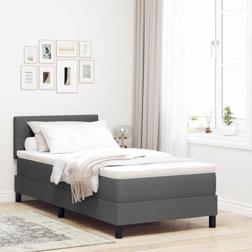INLIFE Boxspringbett mit Matratze Dunkelgrau 90 x 190 cm Stoff,Möbel,Betten & Zubehör,Betten & Bettgestelle,Grau,41.78 KG,3338651 von INLIFE