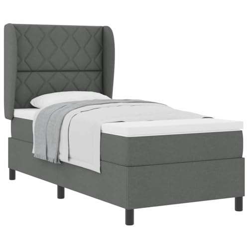 INLIFE Boxspringbett mit Matratze Dunkelgrau 90 x 200 cm Stoff,Möbel,Betten & Zubehör,Betten & Bettgestelle,Dunkelgrau,57.55 KG,3340607 von INLIFE