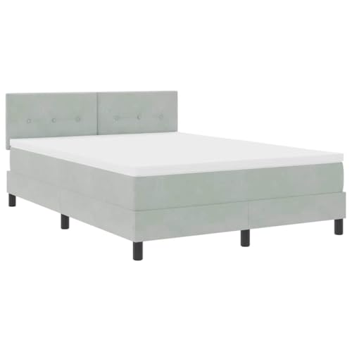 INLIFE Boxspringbett mit Matratze Hellgrau 140 x 200 cm Stoff,Möbel,Betten & Zubehör,Betten & Bettgestelle,Hellgrau,61.64 KG,3339176 von INLIFE
