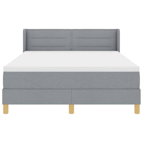 INLIFE Boxspringbett mit Matratze Hellgrau 160 x 200 cm Stoff,Möbel,Betten & Zubehör,Betten & Bettgestelle,Hellgrau,68.99 KG,3341237 von INLIFE