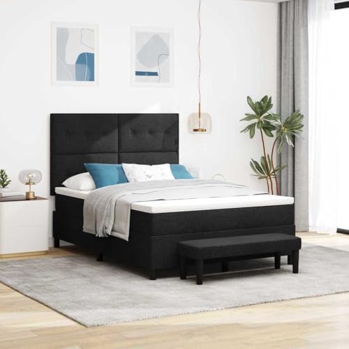 INLIFE Boxspringbett mit Matratze Schwarz 140 x 200 cm Stoff,Möbel,Betten & Zubehör,Betten & Bettgestelle,Schwarz,76.22 KG,3344074 von INLIFE