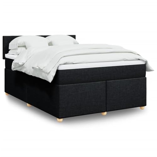 INLIFE Boxspringbett mit Matratze Schwarz 160x200 cm Stoff,Möbel,Betten & Zubehör,Betten & Bettgestelle,Schwarz,95.64 KG,3289026 von INLIFE