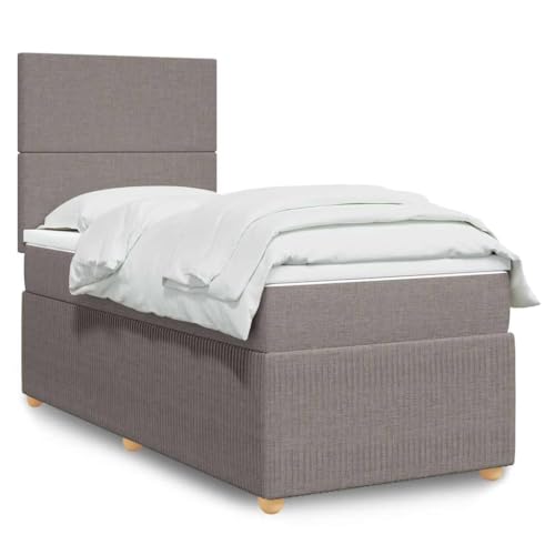 INLIFE Boxspringbett mit Matratze Taupe 100x200 cm Stoff,Möbel,Betten & Zubehör,Betten & Bettgestelle,Taupe,71.86 KG,3294264 von INLIFE
