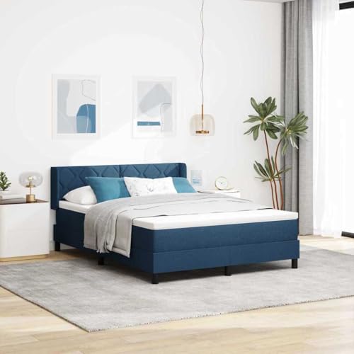INLIFE Boxspringbett mit Matratze mit Matratze Blau 140 x 200 cm,Möbel,Betten & Zubehör,Betten & Bettgestelle,Blau,61.67 KG,3341173 von INLIFE