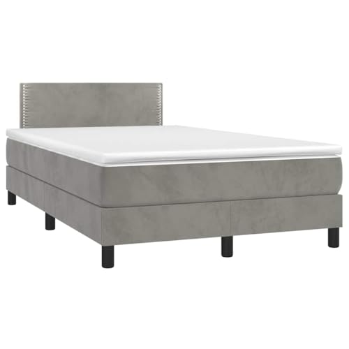 INLIFE Boxspringbett mit Matratze & LED Hellgrau 120x190 cm Samt,Möbel,Betten & Zubehör,Betten & Bettgestelle,Grau,52.58 KG,3270147 INLIFE Boxspringbett mit Matratze & LED Hellgrau 120x190 cm Samt,Möbel,Betten & Zubehör,Betten & Bettgestelle,Grau,52.58 KG,3270147 von INLIFE
