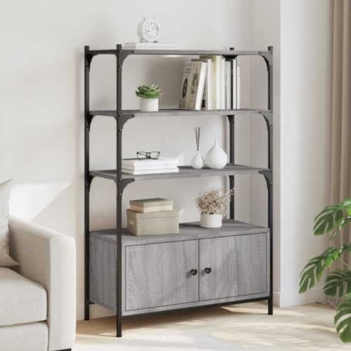 INLIFE Bücherregal 3 Fächer Grau Sonoma 70x30x109,5 cm Holzwerkstoff,Möbel,Regalsysteme,Bücherregale & Bücherschränke,Grau,19.58 KG,838996 von INLIFE