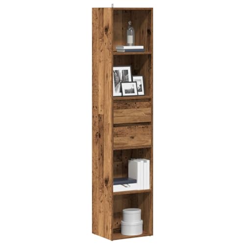 INLIFE Bücherregal Altholz-Optik 36x30x171 cm Holzwerkstoff,Möbel,Regalsysteme,Bücherregale & Bücherschränke,Braun,22.95 KG,856046 von INLIFE