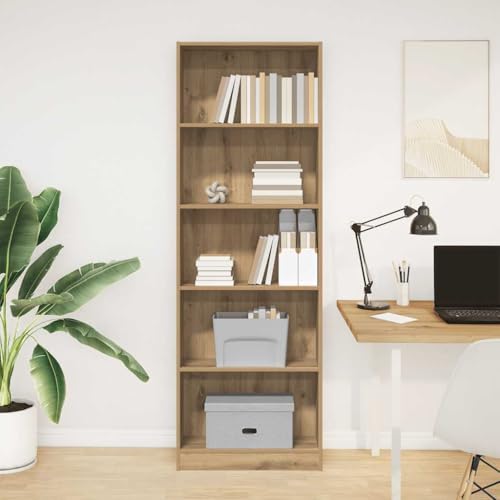 INLIFE Bücherregal Artisan-Eiche 60x24x176 cm Holzwerkstoff,Möbel,Regalsysteme,Bücherregale & Bücherschränke,Braun,21.5 KG,857829 von INLIFE