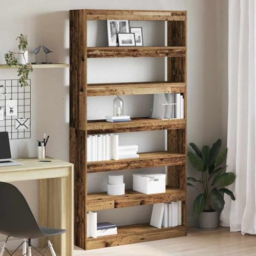 INLIFE Bücherregal Braun 100 x 30 x 198 cm Holzwerkstoff,Möbel,Regalsysteme,Bücherregale & Bücherschränke,Braun,45.9 KG,3333930 von INLIFE
