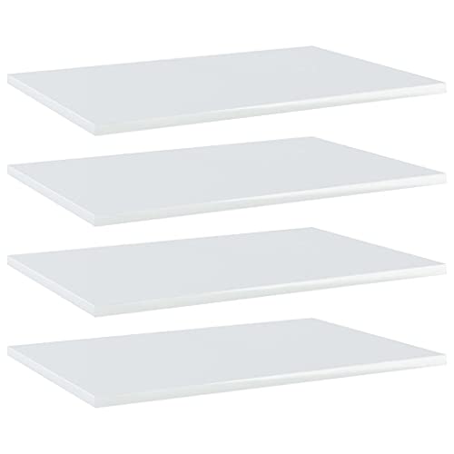 INLIFE Bücherregal-Bretter 4 STK. Hochglanz-Weiß 60x40x1,5 cm,11.6kg,805260 von INLIFE