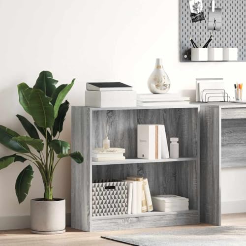 INLIFE Bücherregal Grau Sonoma 80x24x76cm Holzwerkstoff,Möbel,Regalsysteme,Bücherregale & Bücherschränke,Grau,12.35 KG,857831 von INLIFE