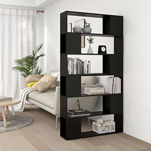 INLIFE Bücherregal Raumteiler Schwarz 100x24x188 cm von INLIFE