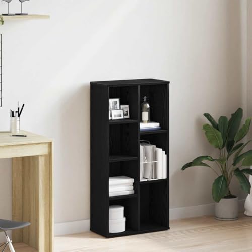 INLIFE Bücherregal Schwarz Eichen-Optik 50x25x104 cm Holzwerkstoff,Möbel,Regalsysteme,Bücherregale & Bücherschränke,Schwarz,15.85 KG,862470 von INLIFE
