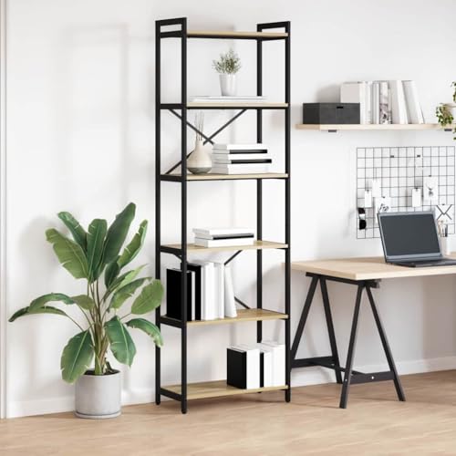 INLIFE Bücherregal Sonoma Eiche 60 x 30 x 188 cm Holzwerkstoff,Möbel,Regalsysteme,Bücherregale & Bücherschränke,Sonoma Eiche,19.4 KG,868378 von INLIFE