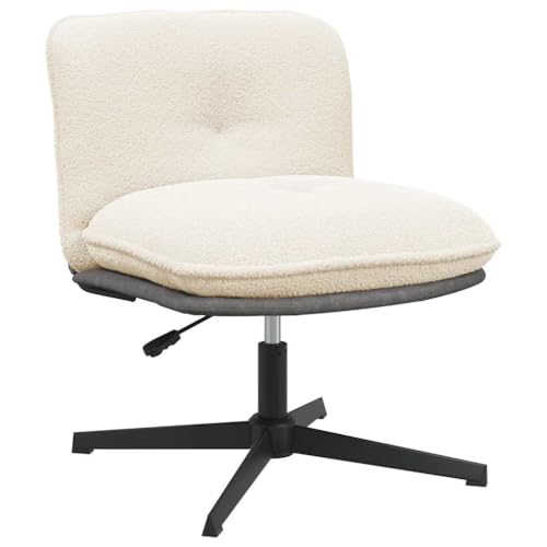 INLIFE Bürodrehstuhl Cremefarben Gelockter wollähnlicher Stoff,Möbel,Stühle,Creme,12.89 KG,4105384 von INLIFE