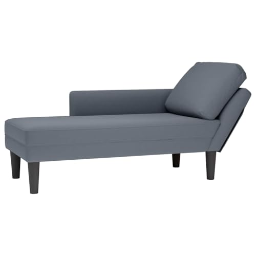 INLIFE Chaiselongue mit Kissen und Rechter Armlehne Dunkelgrau Samt,Möbel,Stühle,Chaiselongues,Grau,16.7 KG,4009808 von INLIFE