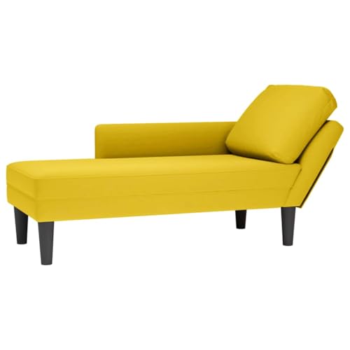 INLIFE Chaiselongue mit Kissen und Rechter Armlehne Gelb Samt,Möbel,Stühle,Chaiselongues,Gelb,16.7 KG,4009813 von INLIFE