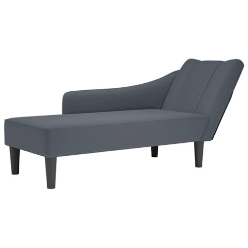 INLIFE Chaiselongue mit Rechter Armlehne Dunkelgrau Samt,Möbel,Stühle,Chaiselongues,Grau,16.45 KG,4009793 von INLIFE