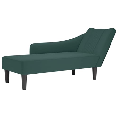 INLIFE Chaiselongue mit Rechter Armlehne Dunkelgrün Samt,Möbel,Stühle,Chaiselongues,Grün,16.45 KG,4009794 von INLIFE