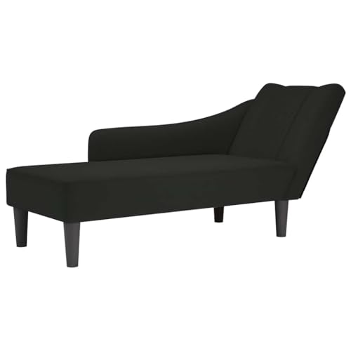INLIFE Chaiselongue mit Rechter Armlehne Schwarz Samt,Möbel,Stühle,Chaiselongues,Schwarz,16.45 KG,4009797 von INLIFE