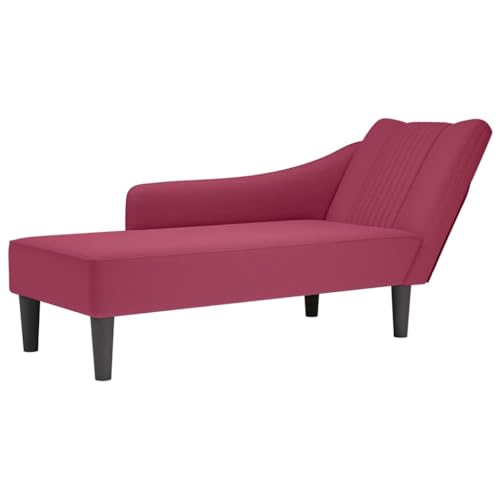 INLIFE Chaiselongue mit Rechter Armlehne Weinrot Samt,Möbel,Stühle,Chaiselongues,Rot,16.45 KG,4009796 von INLIFE