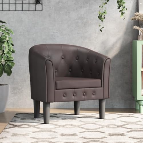 INLIFE Clubsessel Braun Kunstleder,Möbel,Stühle,Sessel,Braun,10.75 KG,356459 von INLIFE