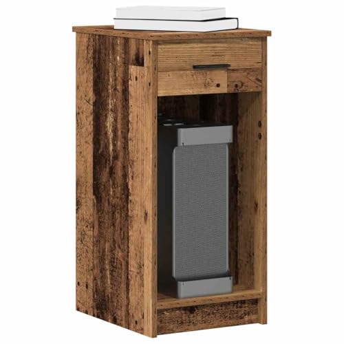INLIFE Computerschrank mit Schublade Altholz-Optik 35x45x77 cm,Möbel,Büromöbel,Schreibtische,Braun,14.35 KG,858747 von INLIFE