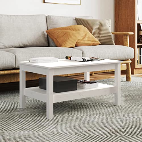 INLIFE Couchtisch Weiß 80x50x40 cm Massivholz Kiefer,Weiß,8.7KG INLIFE Couchtisch Weiß 80x50x40 cm Massivholz Kiefer,Weiß,8.7KG von INLIFE