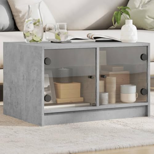 INLIFE Couchtisch mit Glastüren Betongrau 68x50x42 cm,Möbel,Tische,Ziertische,Couchtische,Grau,22.58 KG,836367 INLIFE Couchtisch mit Glastüren Betongrau 68x50x42 cm,Möbel,Tische,Ziertische,Couchtische,Grau,22.58 KG,836367 von INLIFE