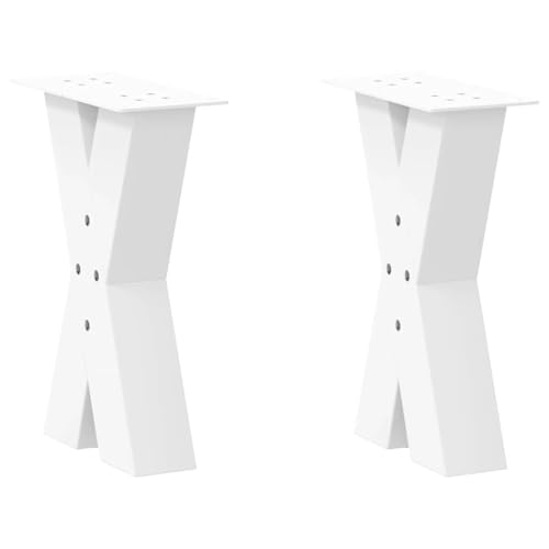 INLIFE Couchtischbeine X-Form 2 STK. Weiß 38x(42-43) cm Stahl,Möbel,Tischzubehör,Tischbeine,Weiß,10.05 KG,4012953 von INLIFE