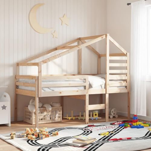 INLIFE Dach für Kinderbett 198x87x113 cm Massivholz Kiefer,Möbel,Betten & Zubehör,Bett- & Bettrahmenzubehör,Braun,10.65 KG,846873 von INLIFE