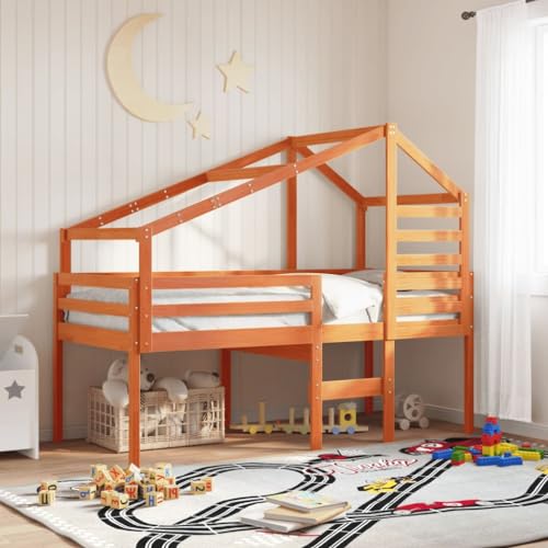 INLIFE Dach für Kinderbett Wachsbraun 188x97x113 cm Massivholz Kiefer,Möbel,Betten & Zubehör,Bett- & Bettrahmenzubehör,Braun,10.85 KG,846881 von INLIFE