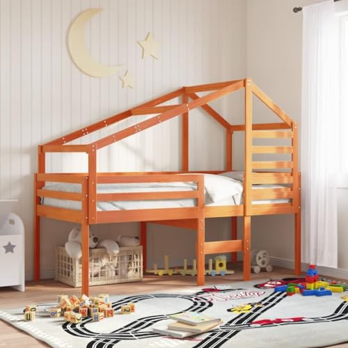 INLIFE Dach für Kinderbett Wachsbraun 198x97x113 cm Massivholz Kiefer,Möbel,Betten & Zubehör,Bett- & Bettrahmenzubehör,Braun,11.08 KG,846878 von INLIFE