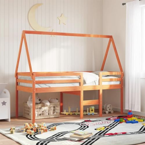 INLIFE Dach für Kinderbett Wachsbraun 199x95,5x88 cm Massivholz Kiefer,Möbel,Betten & Zubehör,Bett- & Bettrahmenzubehör,Braun,4.8 KG,846954 von INLIFE