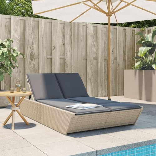INLIFE Doppel-Sonnenliege mit Auflagen Beige Poly Rattan,Möbel,Gartenmöbel,Gartensitzmöbel,Sonnenliegen,Beige,26.8 KG,368182 INLIFE Doppel-Sonnenliege mit Auflagen Beige Poly Rattan,Möbel,Gartenmöbel,Gartensitzmöbel,Sonnenliegen,Beige,26.8 KG,368182 von INLIFE