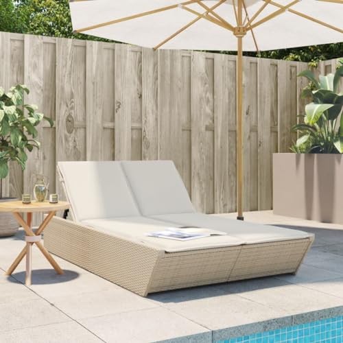 INLIFE Doppel-Sonnenliege mit Auflagen Beige Poly Rattan,Möbel,Gartenmöbel,Gartensitzmöbel,Sonnenliegen,Beige,26.8 KG,368183 INLIFE Doppel-Sonnenliege mit Auflagen Beige Poly Rattan,Möbel,Gartenmöbel,Gartensitzmöbel,Sonnenliegen,Beige,26.8 KG,368183 von INLIFE