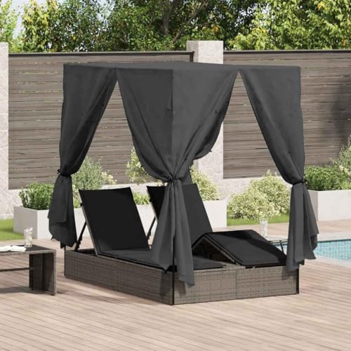 INLIFE Doppelte Sonnenliege mit Dach Grau 205 x 129 x 200 cm PE Rattan,Möbel,Gartenmöbel,Gartenbetten,Grau,44 KG,3376129 INLIFE Doppelte Sonnenliege mit Dach Grau 205 x 129 x 200 cm PE Rattan,Möbel,Gartenmöbel,Gartenbetten,Grau,44 KG,3376129 von INLIFE