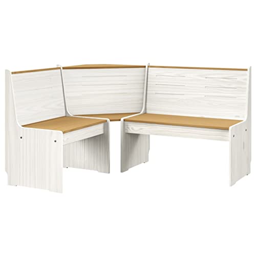 INLIFE Eckbank 151 cm Massivholz Kiefer Honigbraun und Weiß INLIFE Eckbank 151 cm Massivholz Kiefer Honigbraun und Weiß von INLIFE