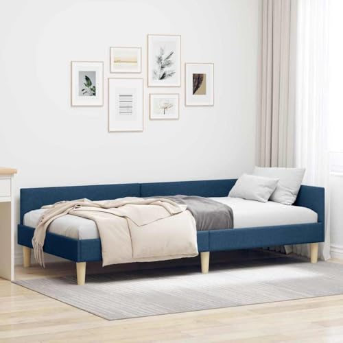 INLIFE Eckbettgestell Blau 90 x 200 cm Stoff und Werkstoffholz,Möbel,Betten & Zubehör,Betten & Bettgestelle,Blau,23.7 KG,42016124 von INLIFE