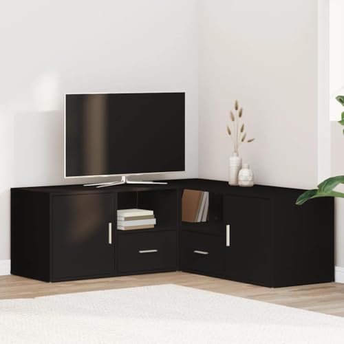 INLIFE Eckregal Schwarz 200x40x45 cm Holzwerkstoff,Möbel,Schränke,Schwarz,50 KG,3307829 von INLIFE