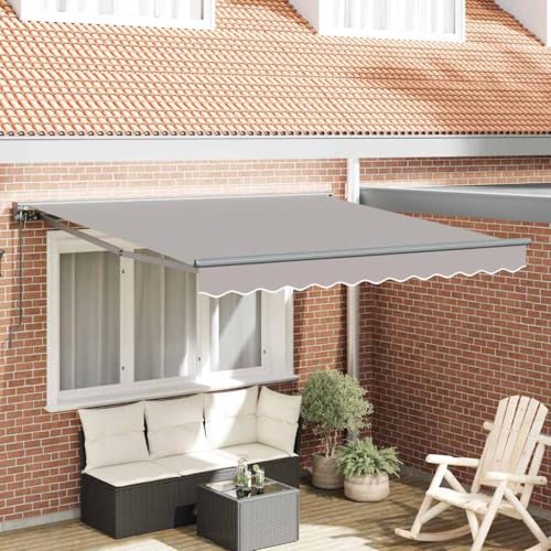 INLIFE Einziehbare Markise Hellgrau 300x250 cm Stoff,Heim & Garten,Rasen & Garten,Garten & Balkon,Markisen,Blau,20.89 KG,3330103 von INLIFE